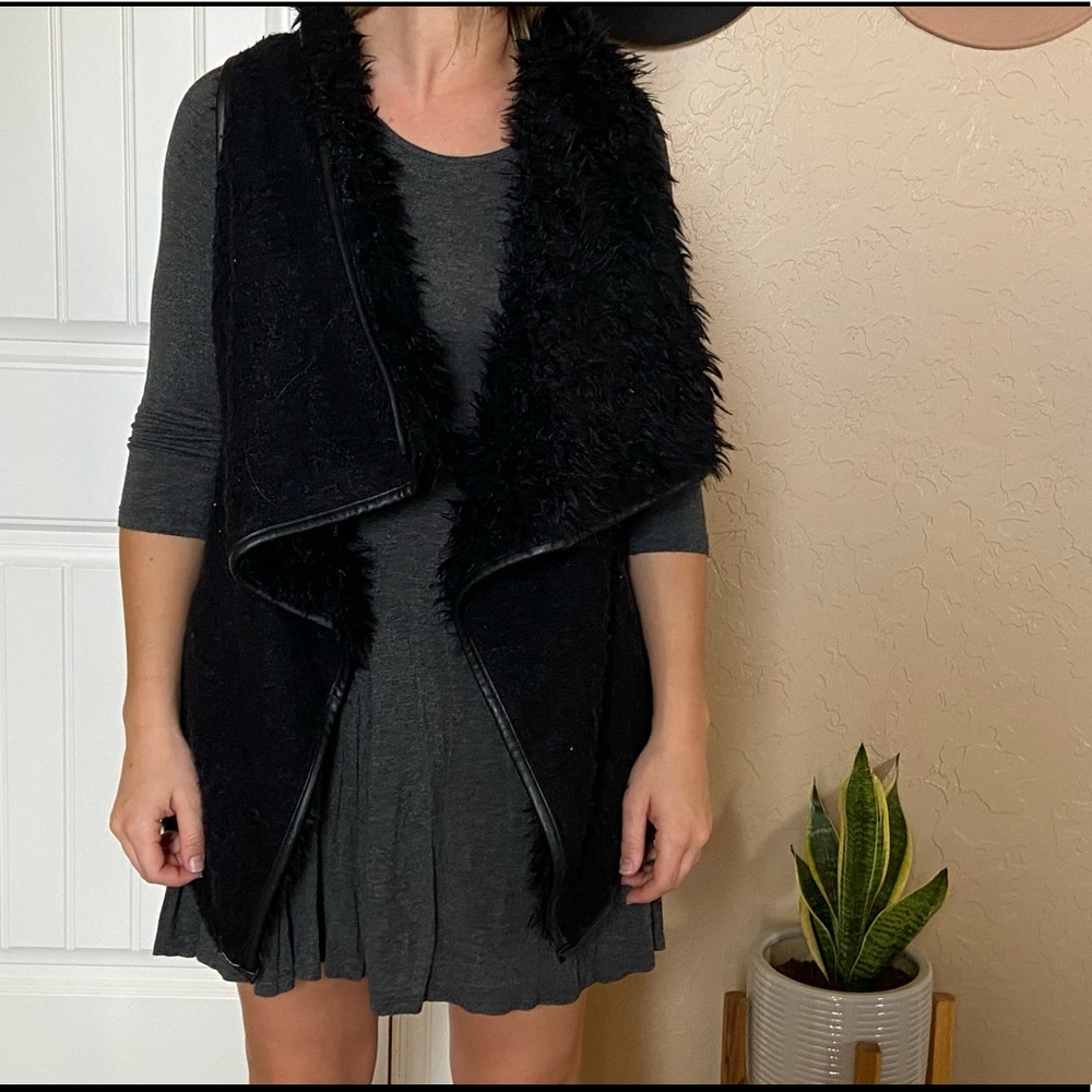 Black Fur Vest